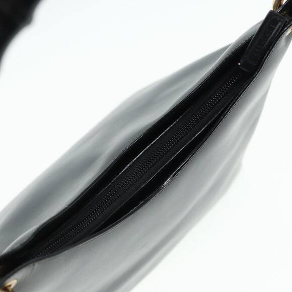 GUCCI Bamboo Shoulder Bag Leather Black Gold 001 001 - Picture 6 of 16